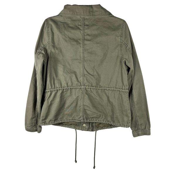 Old Navy Canvas Field Jacket Women's M Olive Green Zip Gorpcore Pockets Military - Picture 2 of 12